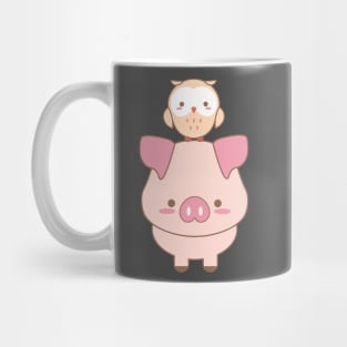 Kawaii Animals Pattern in Light Pink Mug